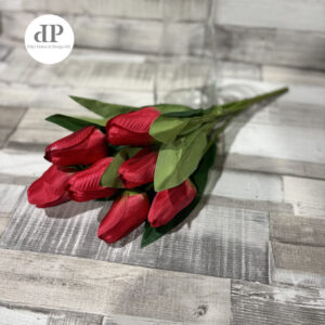 Nagyfejű selyem tulipán csokor