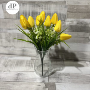 Selyem tulipán csokor kiegészítővel 35 cm