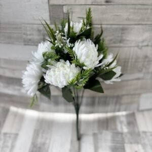 Gömbfejű krizantém csokor kiegészítővel 38 cm